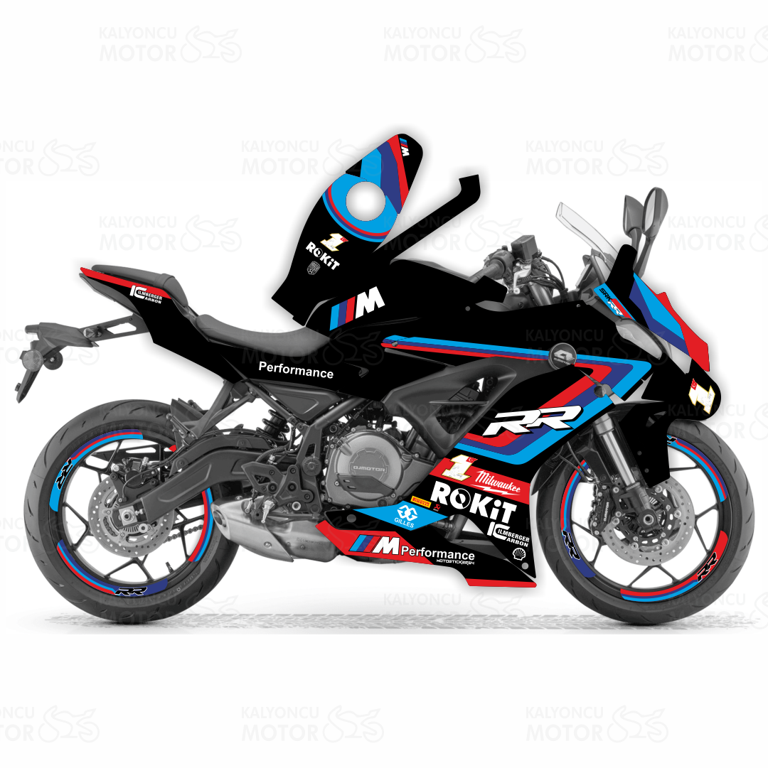 RKS SRK 400 RR - RR Design Siyah Temalı Sticker Kaplama Set