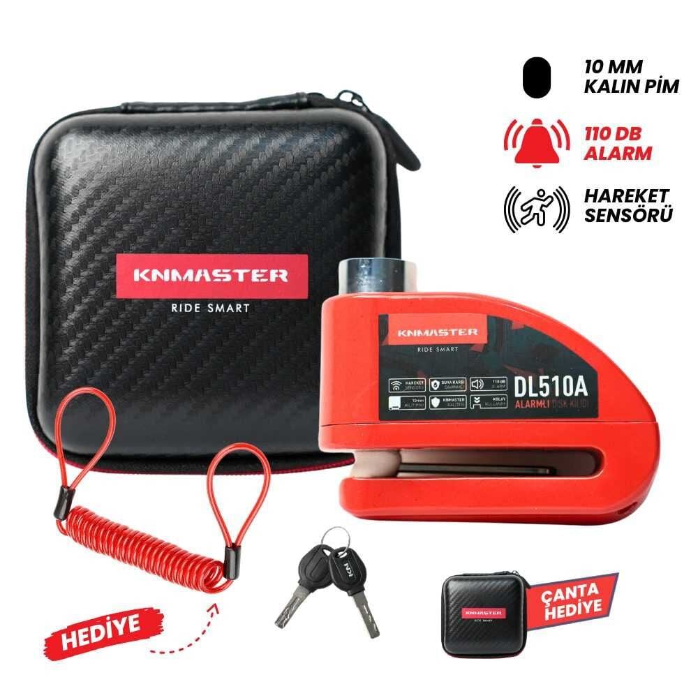 KN Master DL510A 10 mm. Alarmlı Disk Kilidi + Hatırlatma Kablosu