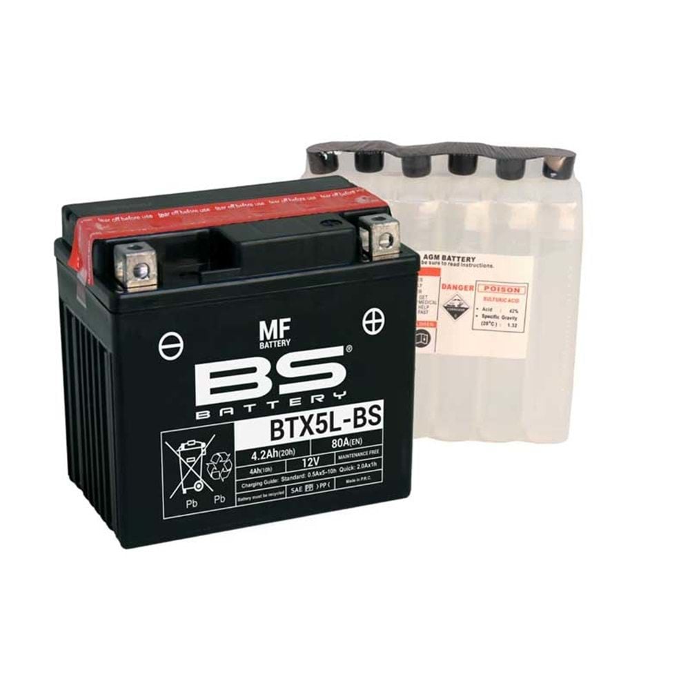 BTX5L-BS BS Akü 5.3 ah 20H