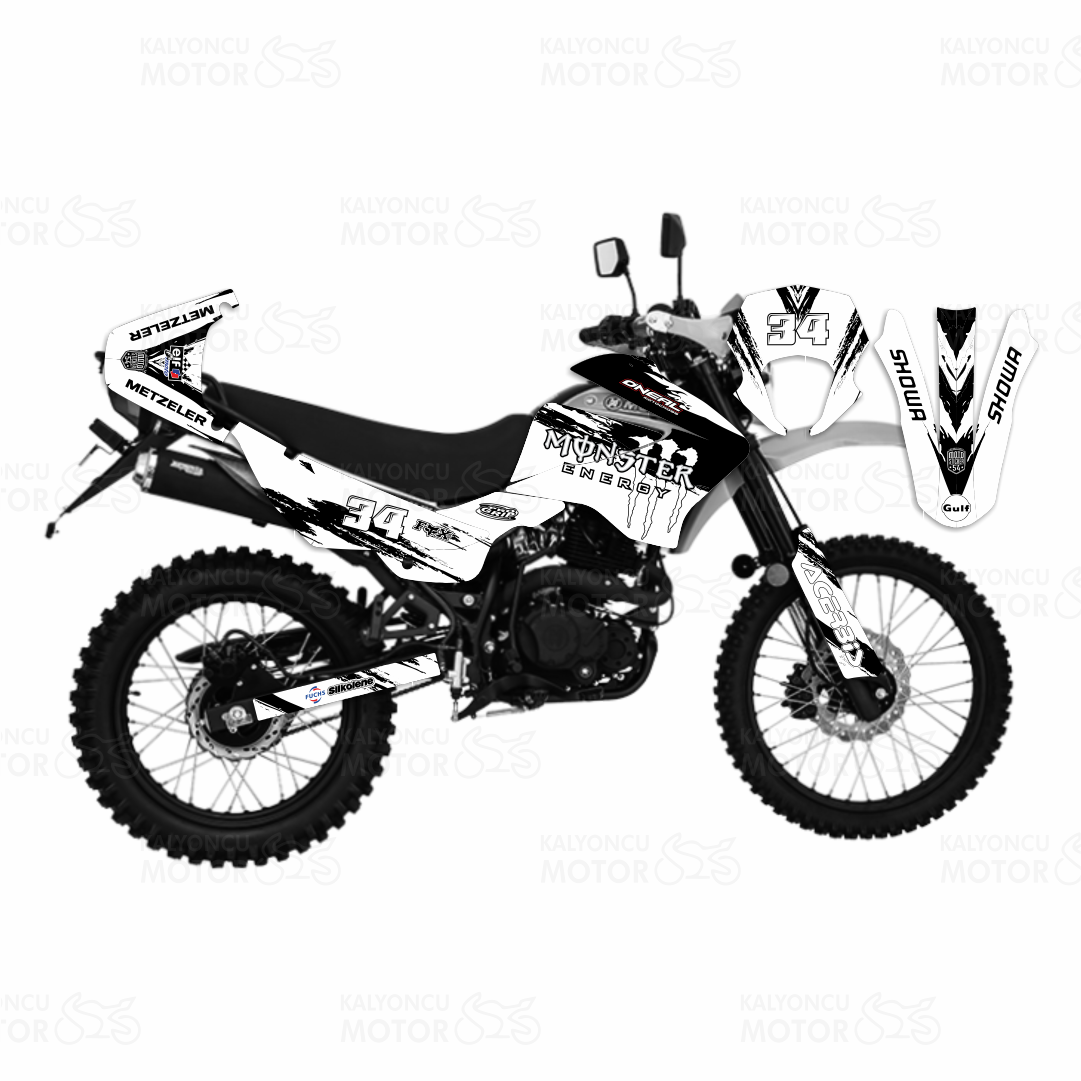 Mondial X-Treme Max 150 Monster Energy Desing Sticker Set Beyaz