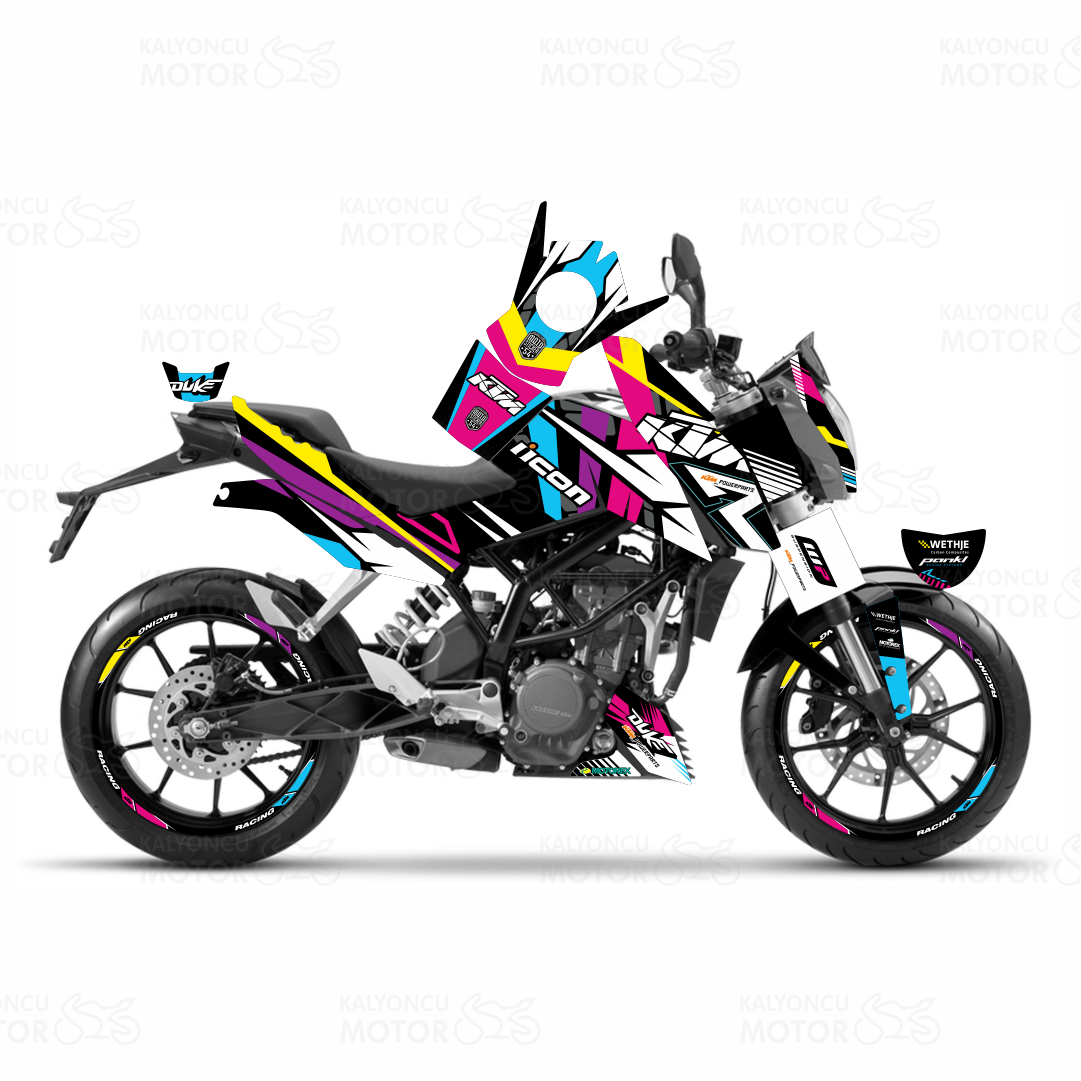 KTM Duke 200 Colors Design Sticker Seti