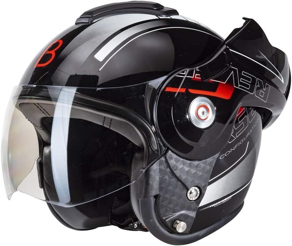 Beon B 702 Reverse Tam Açılır Kask Siyah Beyaz Kırmızı M