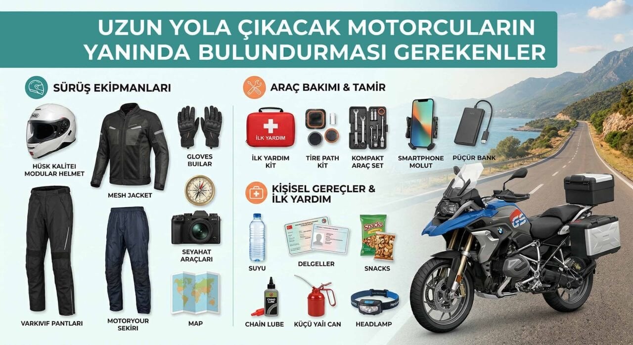 Motorla Uzun Yola Çıkarken Gerekli Ekipmanlar
