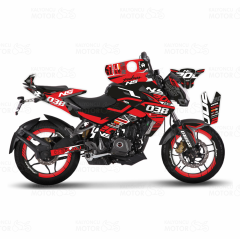 Bajaj Pulsar 200 NS Red Flou Design Sticker Set Kırmızı Siyah