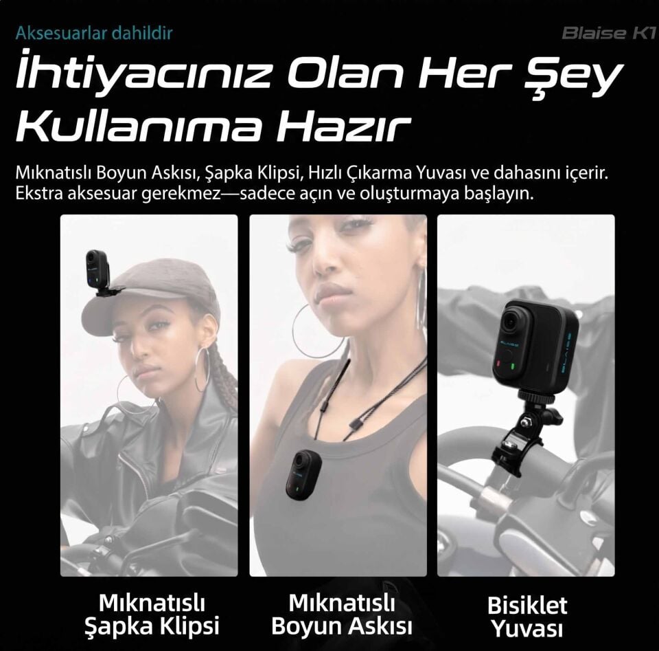 Blaise K1 Aksiyon Kamera + 32 GB SD Kart