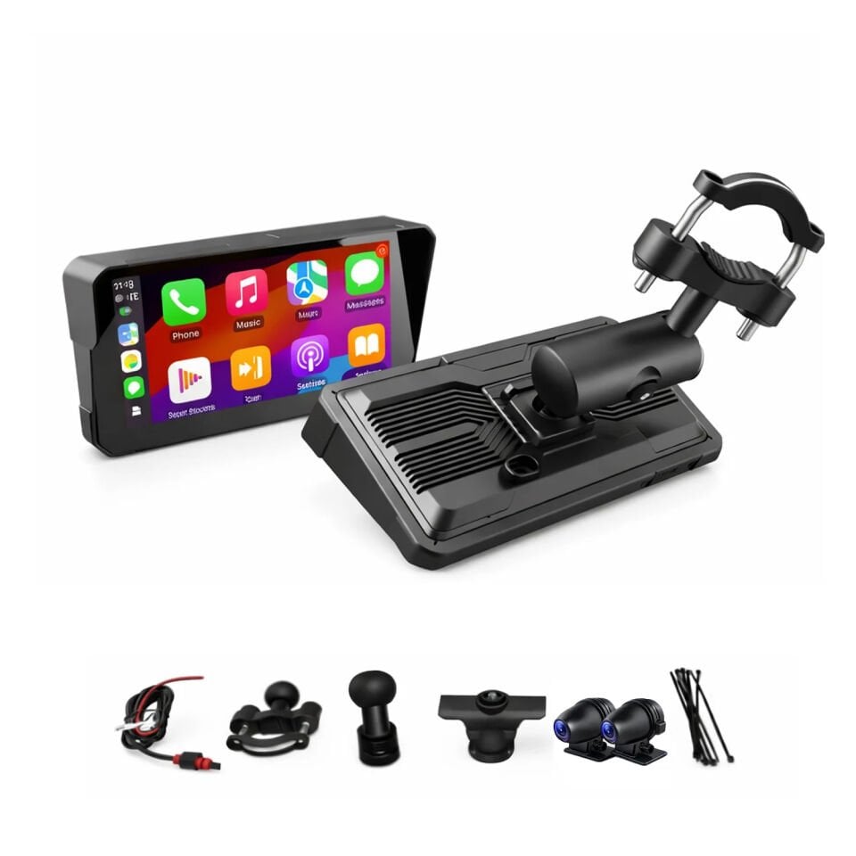 GP VOVEL M-790 6.25” Ekran Ön Arka Kameralı Motosiklet CarPlay Android Auto Multimedya Navigasyon Sistemi