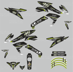 Bajaj Pulsar 200 NS 46 Project Carbon Design Sticker Set Beyaz Yeşil