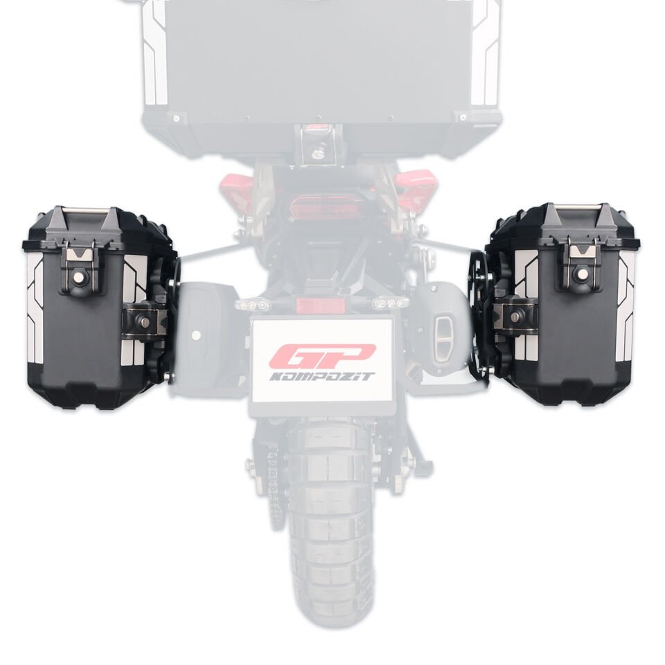 2台セット GP Kompozit 26 lt. x 2 Plastik Motosiklet Yan Çanta Seti Siyah