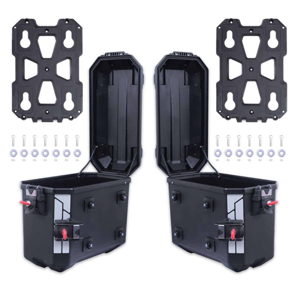 GP Kompozit  26 lt. x 2 Plastik Motosiklet Yan Çanta Seti Siyah