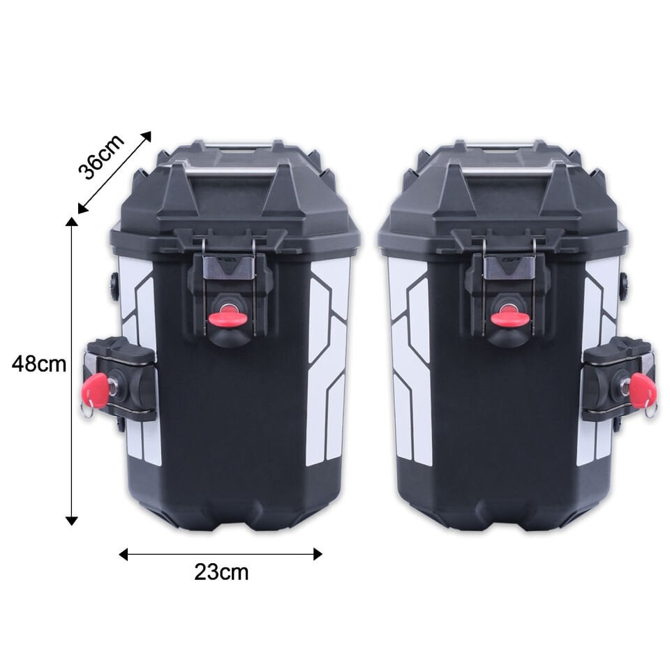 GP Kompozit  26 lt. x 2 Plastik Motosiklet Yan Çanta Seti Siyah