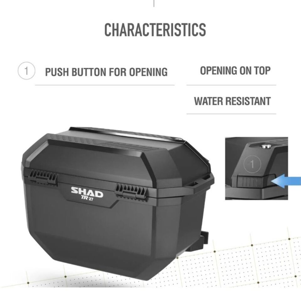 SHAD TR27 Motosiklet Yan Çanta Seti Alüminyum Kapaklı D0TR27200
