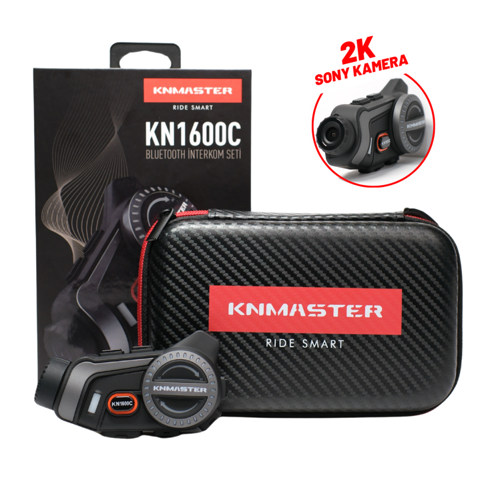 KNMaster KN1600C Kameralı Motosiklet Bluetooth Interkom Seti
