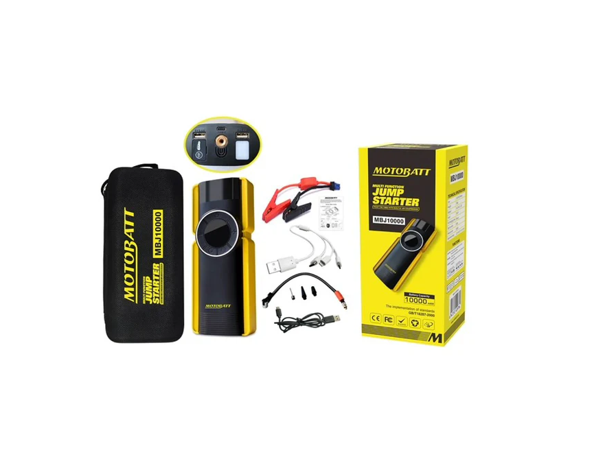 Motobatt MBJ10000 Jump Starter (Pompa, Akü Takviye, Fener, Powerbank)