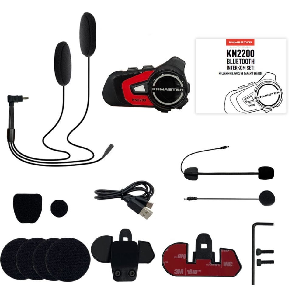 KNMaster KN2200 Bluetooth İnterkom Siyah