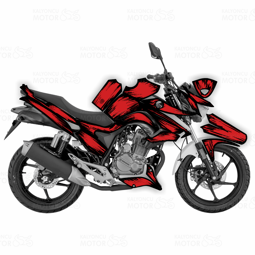 Mondial Drift 125 L Cartoon Design Sticker Set Kırmızı Siyah