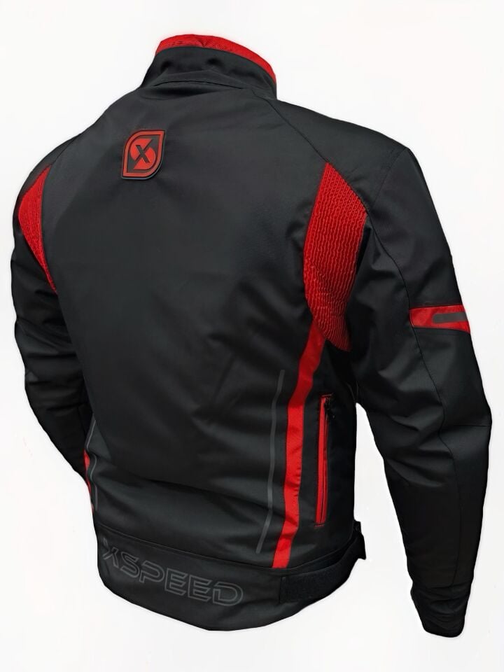 Xspeed Zeus 4 Mevsimlik Korumalı Motosiklet Montu Yeni Sezon Siyah Kırmızı