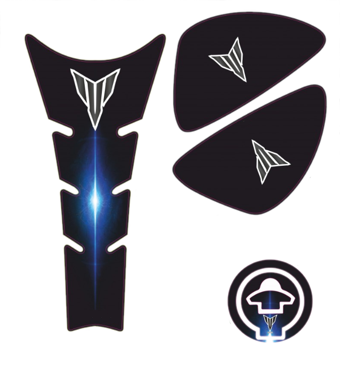 Yamaha MT25 Tank Pad Set Siyah Mavi 4 Parça