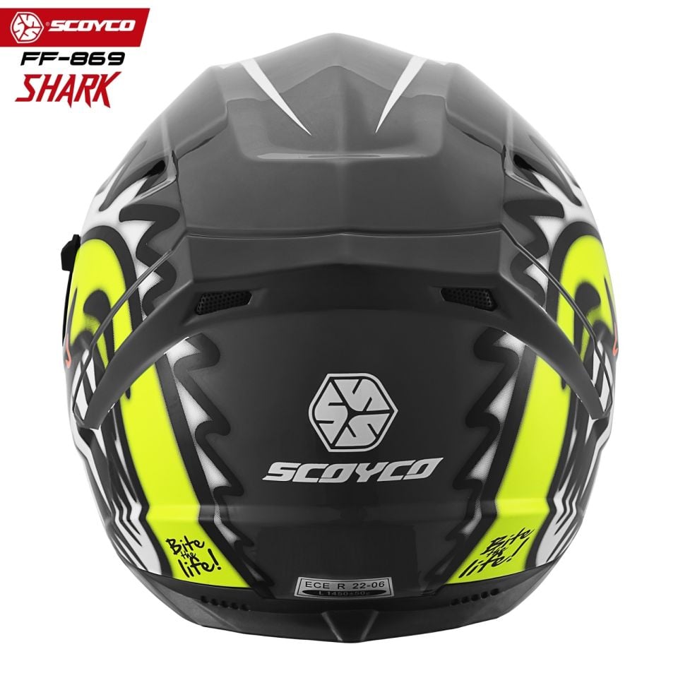 Scoyco Motosiklet Kaskı 869 Shark Tam Kapalı