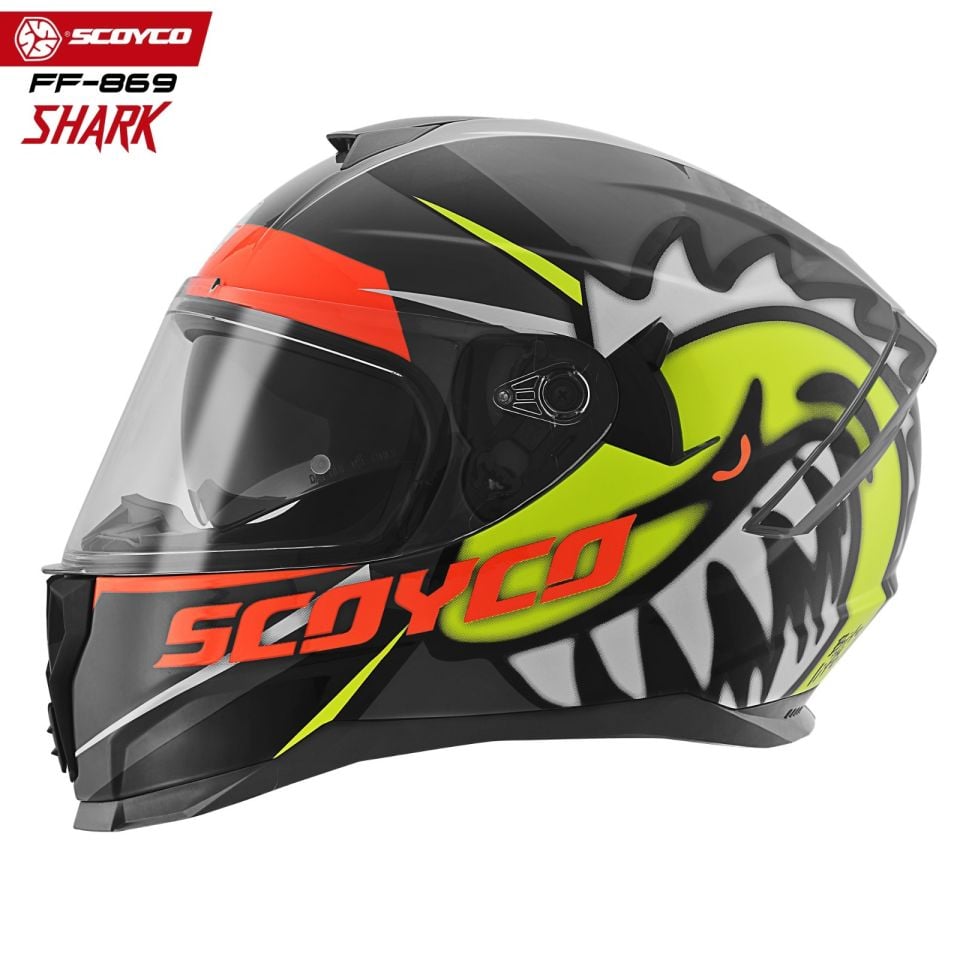 Scoyco Motosiklet Kaskı 869 Shark Tam Kapalı