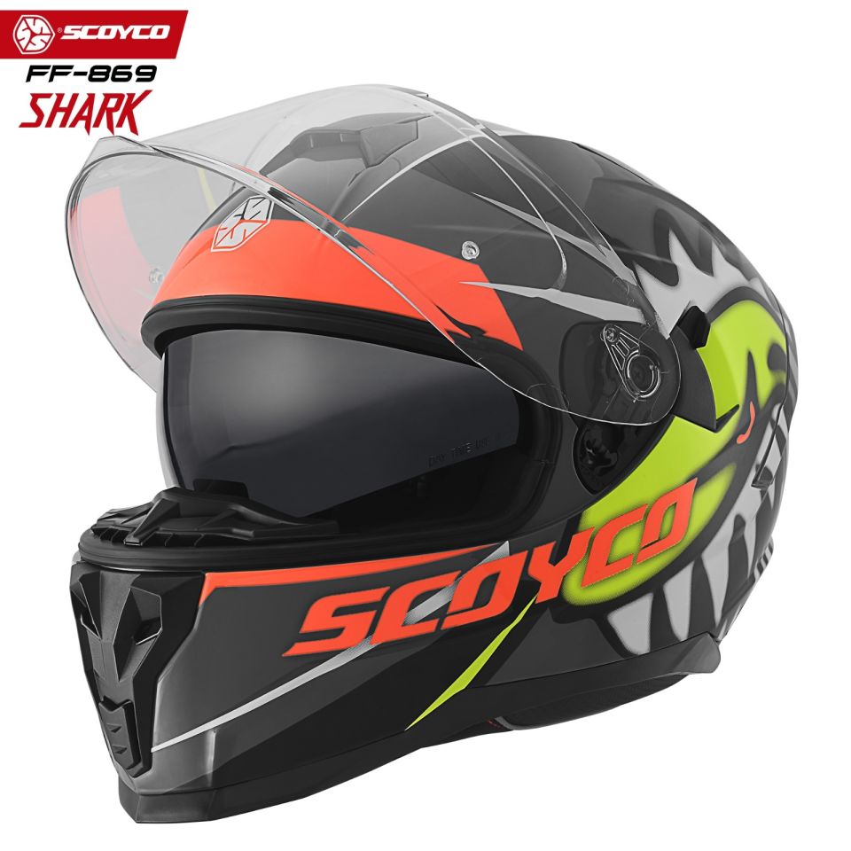 Scoyco Motosiklet Kaskı 869 Shark Tam Kapalı