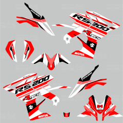 Bajaj Pulsar RS 200 R-Tech Design Sticker Set Kırmızı