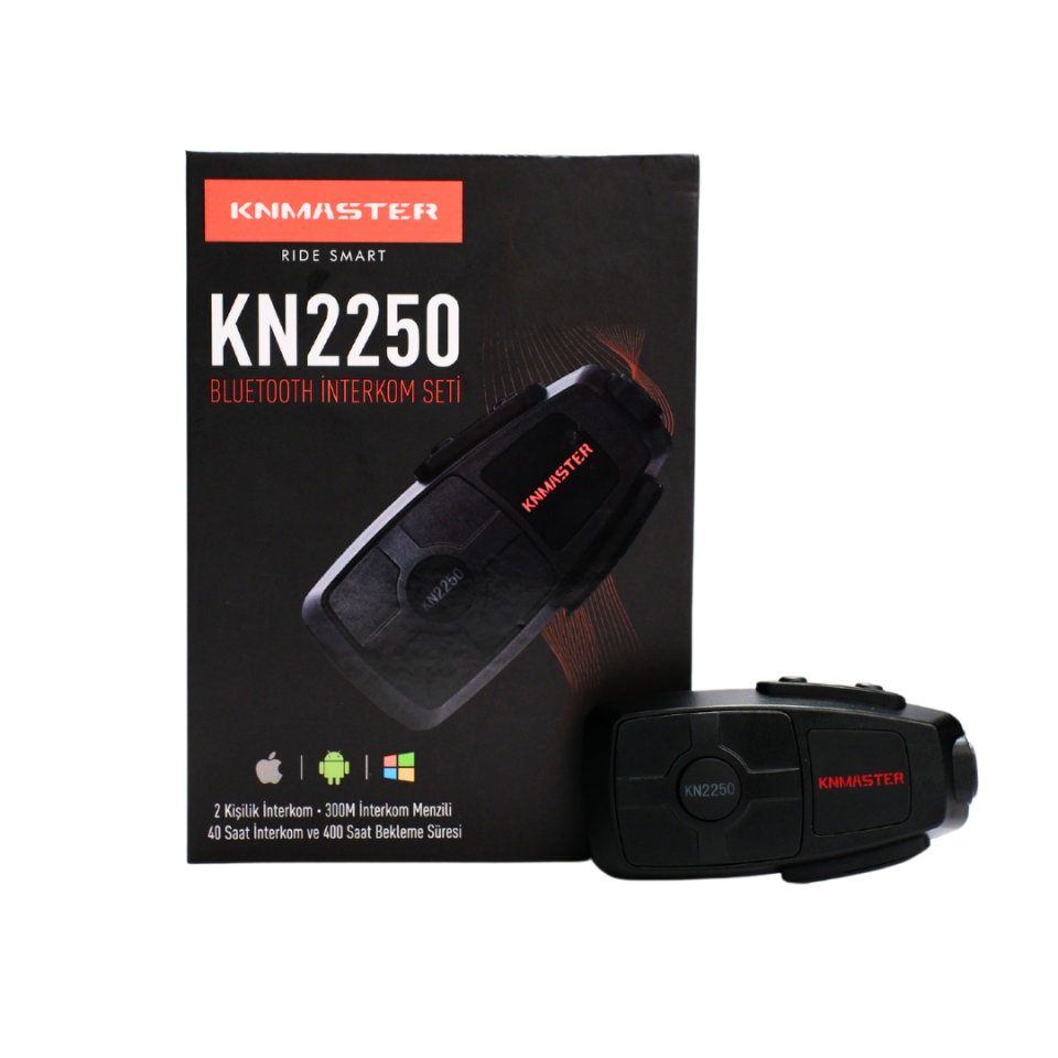 KNMaster KN2250 Pro Bluetooth İnterkom Siyah