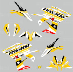 Bajaj Pulsar RS 200 R-Tech Design Sticker Set Sarı
