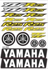 Yamaha YZF R25 Sticker Seti Sarı A4