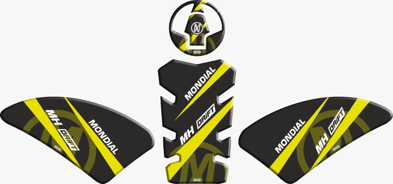 Mondial Drift 125 L Tank Pad Sarı-Siyah
