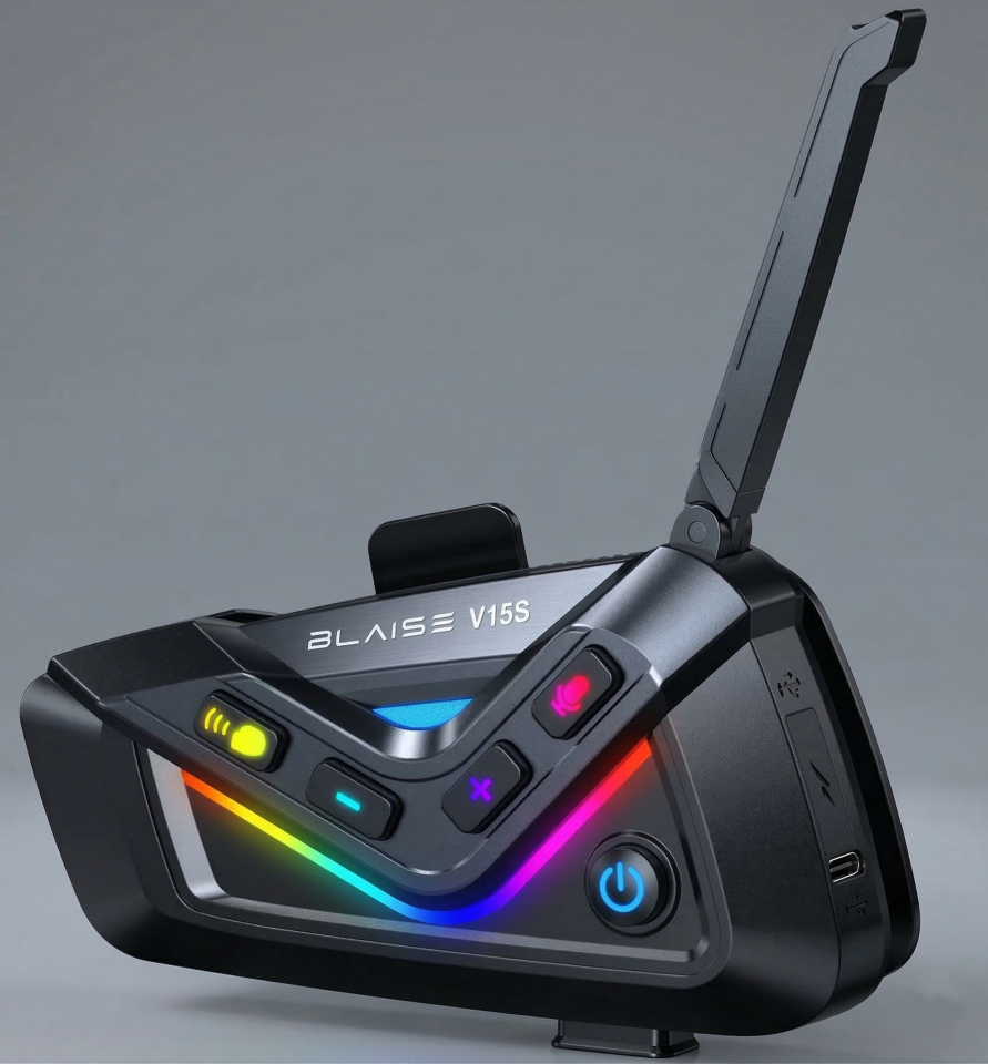 Blaise V15S Blueooth+Mesh Motosiklet İntercom Siyah