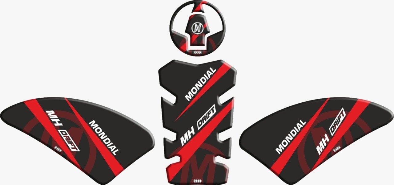 Mondial Drift 125 L Tank Pad Kırmızı Siyah