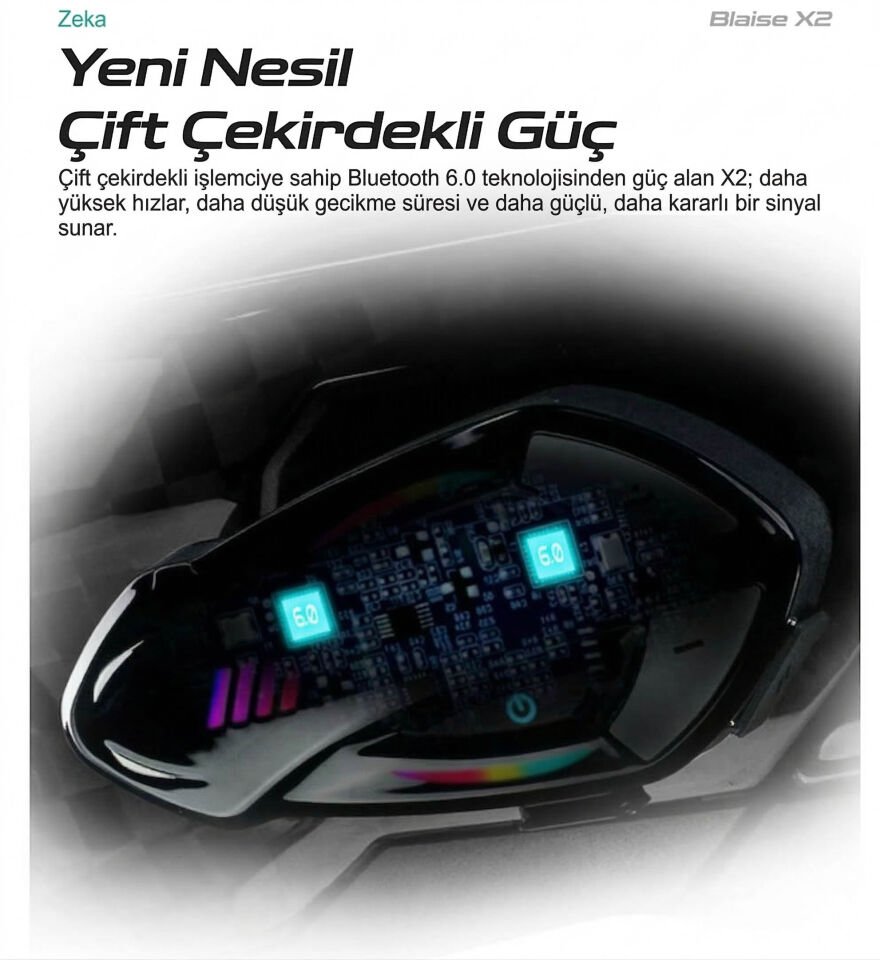 Blaise X2 Bluetooth Motosiklet İnterkom Mavi