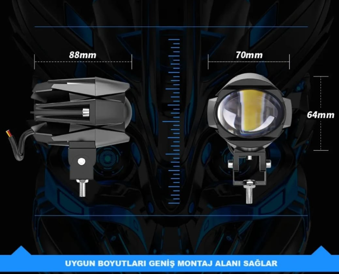 Motosiklet Turbo Led Sis Lamba MS1 (Çift Renk)