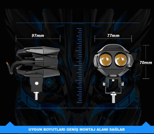 Motosiklet Turbo Led Sis Lamba MS2 (Çift Renk)
