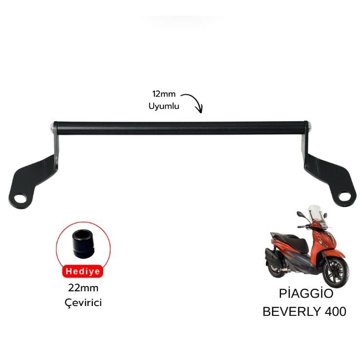 Piaggio Beverly 400 Telefon Navigasyon Tutucu Gidon Barı 2021-2026