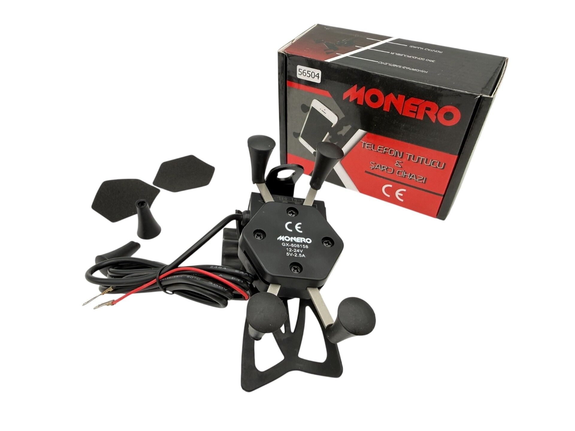 Motosiklet Telefon Tutucu USB Şarj Çıkışlı Ayna Bağlantılı