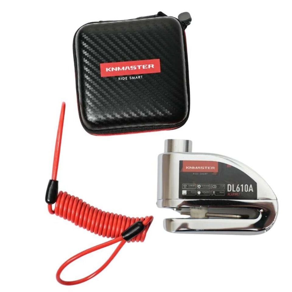 KNMaster DL610A Alarmlı Disk Kilidi (Hatırlatma Kablosu+Çanta) Silver