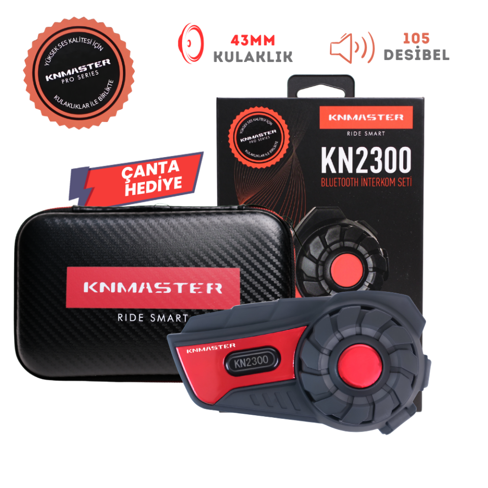 KNMaster 2300 İnterkom Seti Kırmızı