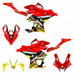 2019 Rossi Shark Design Kırmızı Sticker Set
