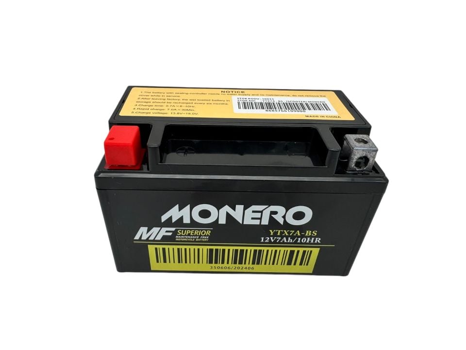 12 Volt 7 Amper YTX7A-BS Scoter Kuru Akü