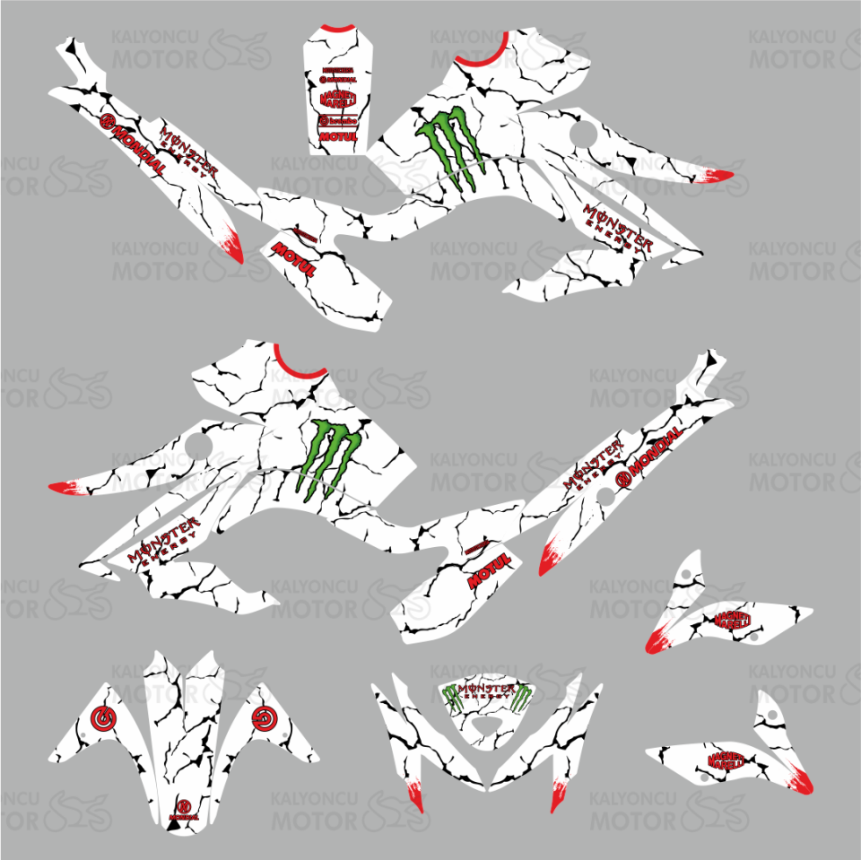 Mondial Drift 125 L No:1 Design Beyaz Sticker Kaplama