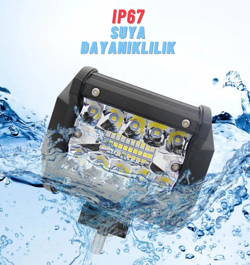 Motosiklet 20 Led Kare Sis Farı Tek Renk Delici
