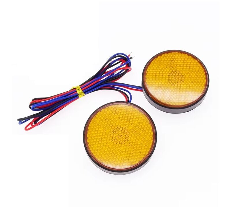 Motosiklet Ledli 2 Modlu Reflektör Turuncu