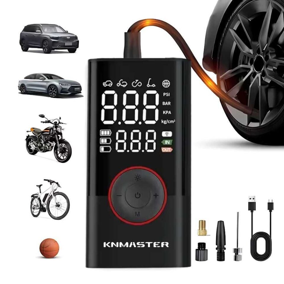 Knmaster LP 200 – 150 PSI Dijital Göstergeli Şarjlı Hava Pompası