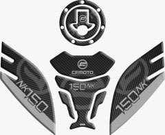 CF Moto NK 150 Tank Pad Seti Siyah Gri