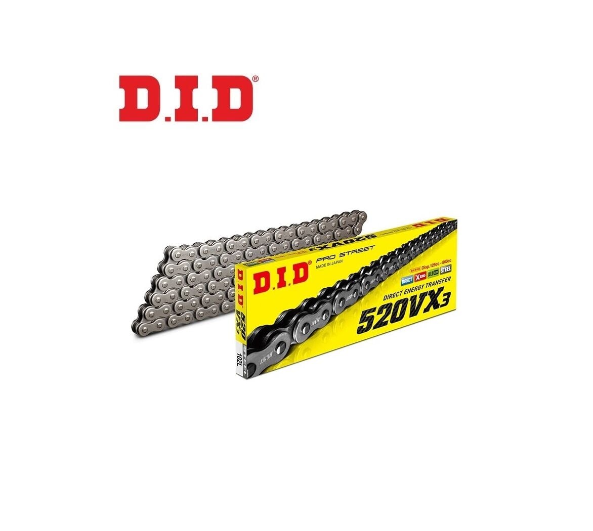 DID 520VX3 Çelik X-Ring Zincir - 106 Bakla