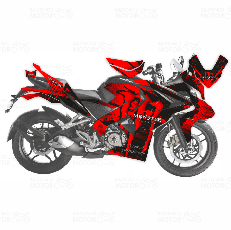 Bajaj Pulsar RS 200 Monster Energy Design Kırmızı