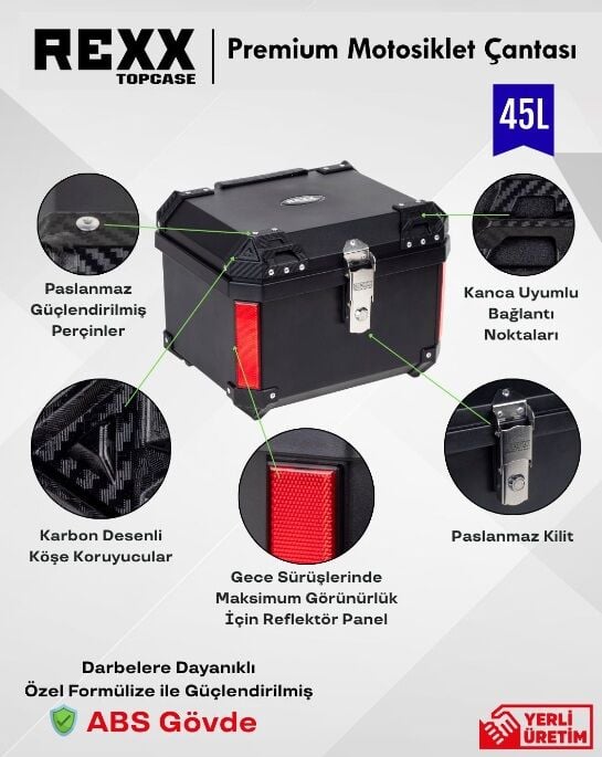 Rexx PRO-X Motosiklet Çantası 45 lt.