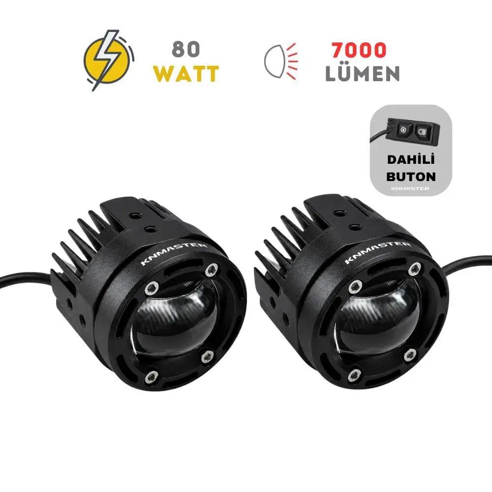 KNMaster Seyon 80W Motosiklet Led Sis Farı