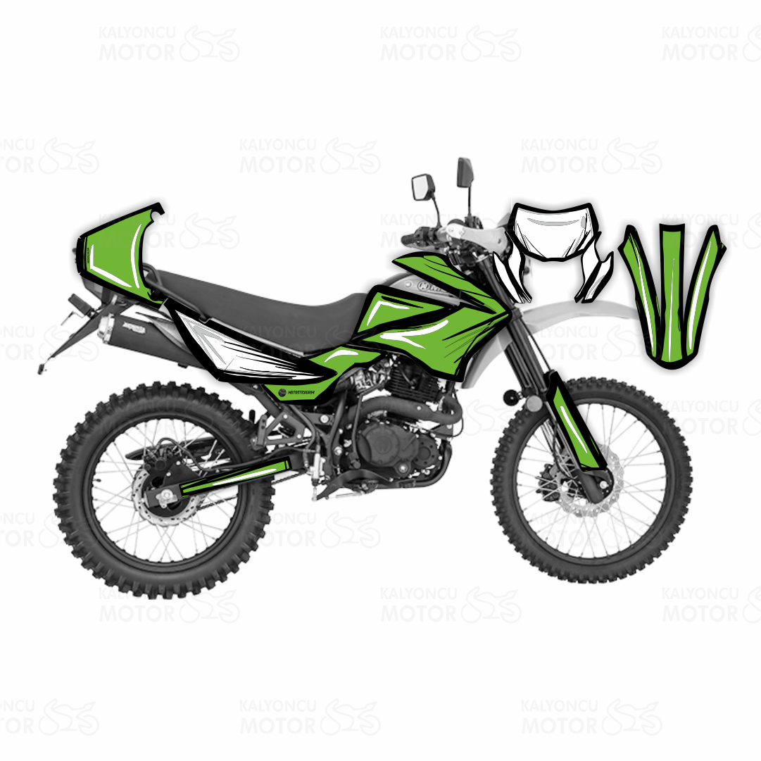 Mondial X-Treme Max Cartoon Design Sticker Set Yeşil-Beyaz-Siyah